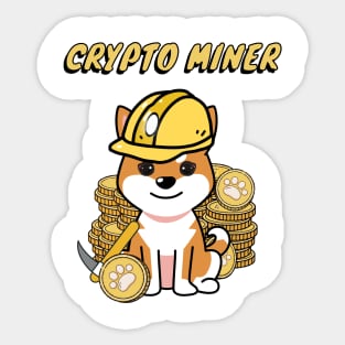 Cute Orange dog is a crypto miner Sticker